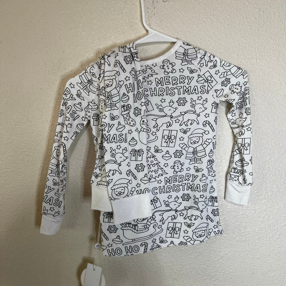 Caden Lane Holiday Merry Christmas Colorable Two Piece Pajama Set NEW 7/8
